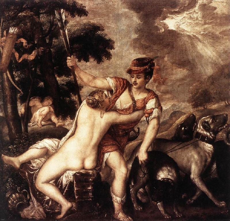 TIZIANO Vecellio Venus and Adonis  R oil painting picture
